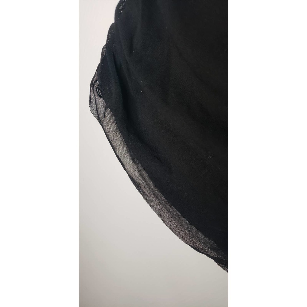 Vintage Y2K Weston Wear Black Sheer Mesh Beaded Embellished 3/4 Sleeve Top Large - Picture 9 of 11